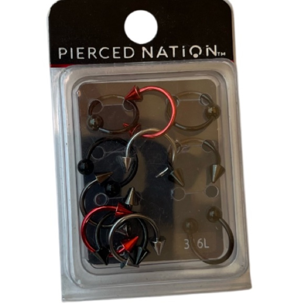 🌟3/$25🌟 Pierced Nation Black and Red Hoop Earrings
